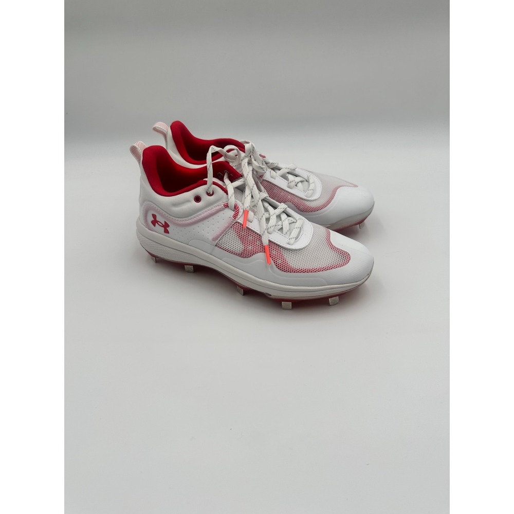 Under Armour UA Glyde MT 3024328-102 Women 8 Softball Soccer Cleat White Sneaker